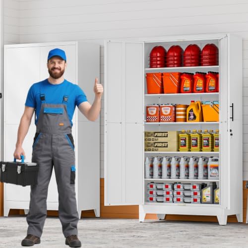 78.7 Metal Garage Storage Cabinet with Locking Doors - Image 6