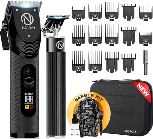 Novah Professional Hair Clippers for Men, Professional Barber Clippers and Trimmer Set, Mens Cordless Clipper, Fade Haircut Kit, Electric Hair Cut Machines by NOVAHGrooming