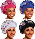 ROYBENS 4PCS Bonnets for Women for Curly Hair, Satin Bonnet for Sleeping by ROYBENS