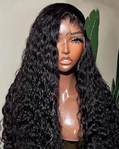 BEEOS 13x6 Full Frontal HD Lace Wig Pre-Plucked Curly Human Hair Wigs Bleached Knots 180% Density Ultra-fitted Cap 0.10mm Ultra-thin Invisible SKINLIKE Real HD Lace 28 Inch - Image 3