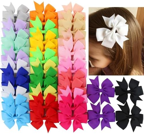 40Piece 3 Inch Boutique Grosgrain Ribbon Pinwheel Hair Bows Alligator Clips For Girls Babies Toddlers Accessories Teens In Pairs by Babymatch