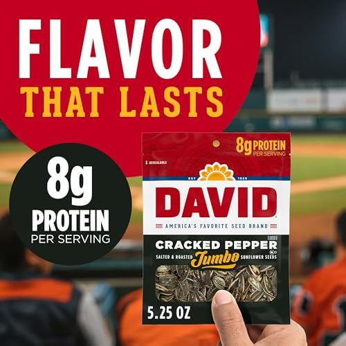DAVID Jumbo Sunflower Seeds, Cracked Pepper Flavor, 5.25 oz. - Image 4