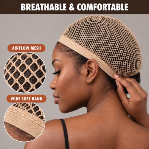 Latex Bald Cap Set with 2 Nylon Wig Caps for Halloween Costume (4PCS) - Image 4