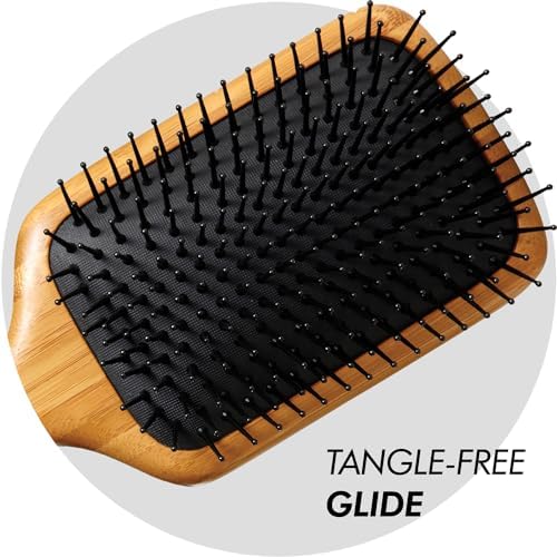 Sam Villa Signature Series Wooden Paddle Brush, Wide, Tourmaline-Infused - Image 3