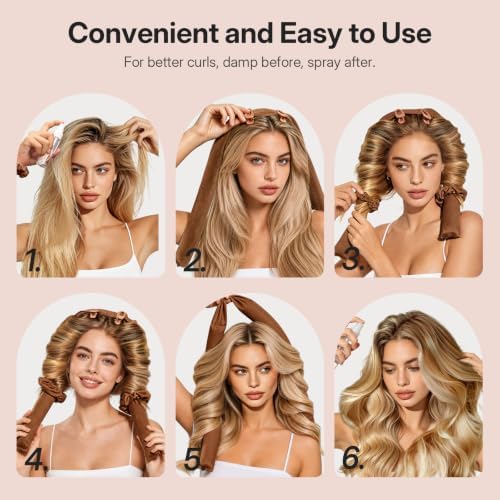 LitBear Jumbo Heatless Curls Overnight Set for Long Thick Hair, Black - Image 6