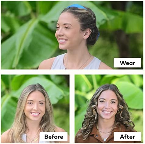 RobeCurls Original Heatless Hair Curler Set with 2 Scrunchies - Patented Satin Curling Headband with Wire Hold for Heatless Curls Overnight - Gentle Hair Curlers to Sleep In for Women & Kids, Rose - Image 4