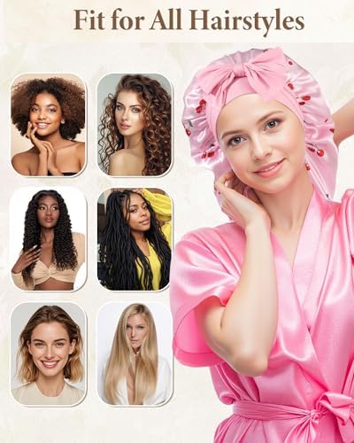AWAYTR Reversible Long Satin Hair Bonnet for Braids Sleeping Women - Image 5