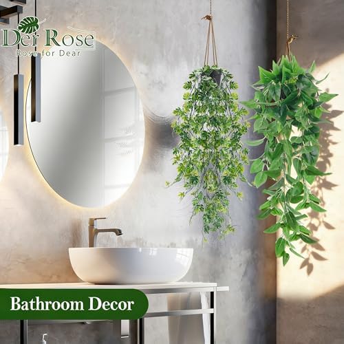 Der Rose 8Pcs Artificial Hanging Plants for Fuller Layered Wall Shelf Decor - Image 6