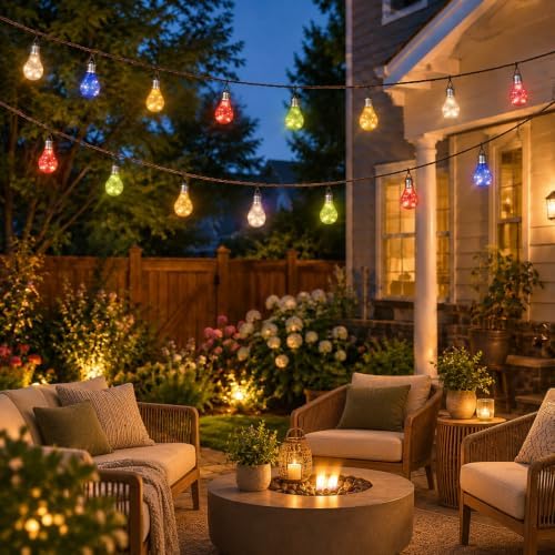 pearlstar Solar Light Bulbs Outdoor Waterproof Garden Camping Hanging LED Light Lamp Bulb Globe Hanging Lights for Home Yard Christmas Party Holiday Decorations (6 Pack-Solar Light Bulbs) - Image 5
