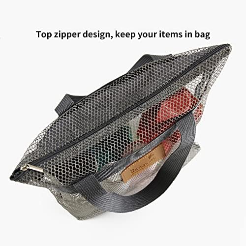 TOPASION Mesh Shower Caddy Bag Portable Hanging Toiletry and Bath Organizer with Zipper for Travel, Gym, Camping, College Dorms, Beach - Image 3