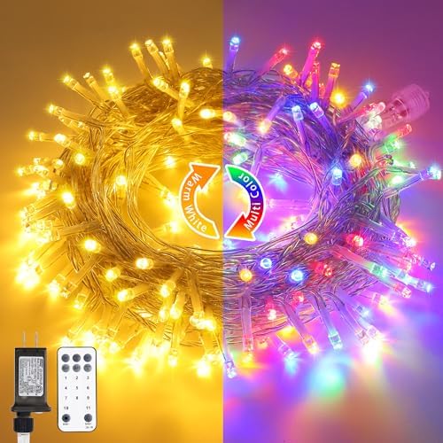 JMEXSUSS 200 LED Warm White & Multicolor Color Changing String Lights by JMEXSUSS