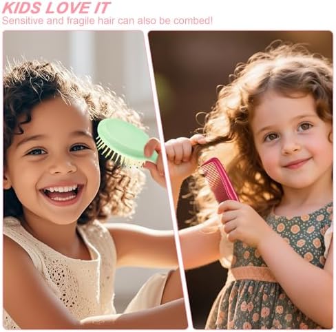 HOFASON 14 Pcs Toddler Kids Girls Bulk Mini Wet Hair Brush Travel Combs Set - Image 5