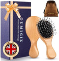 Mini Boar Bristle Hair Brush British Craftsmanship Handmade by Oumigiz