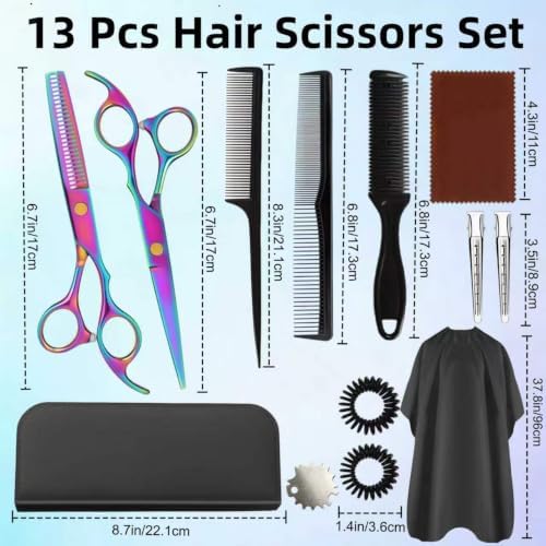 Hair Cutting Scissors Set, 440C Steel Cutting and Thinning Shears - Image 2