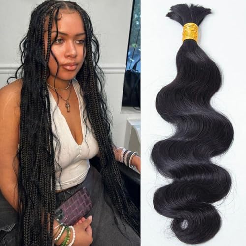 YWIGS Body Wave Human Braiding Hair for Boho Braids 50Grams NC 18inch by YWIGS