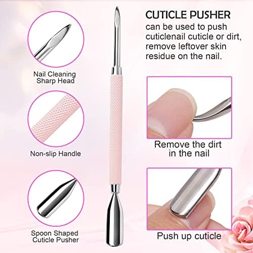 Makartt 3 Pcs Pink Cuticle Nipper Set, Stainless Steel Pusher & Scraper - Image 4