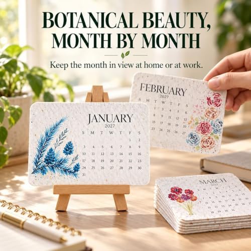 Plantable Love Seed Calendar 2027 with 12-Month Wildflower Paper (5Pcs) - Image 2