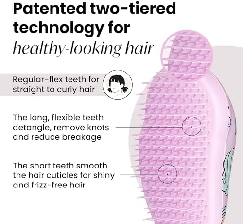 Tangle Teezer Original Detangler Mini Hair Brush for Kids, Unicorn Magic - Image 3