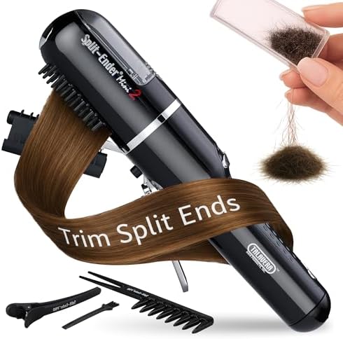 Split-Ender Mini 2 – Original Cordless Split End Hair Trimmer for Dry, Damaged, Brittle, Curly, Frizzy, or Straight Hair – Rechargeable Hair Clipper, Home Styling Tool for Split Ends (Black) by Split-Ender