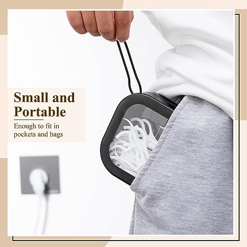 Kathfly 2 Pack Hair Tie Organizer Portable Hairband Holder Portable Hair Accessories Organizer Hanging Storage Container for Cotton Swab Bobby Pin Small Items on Desktop(Black) - Image 3