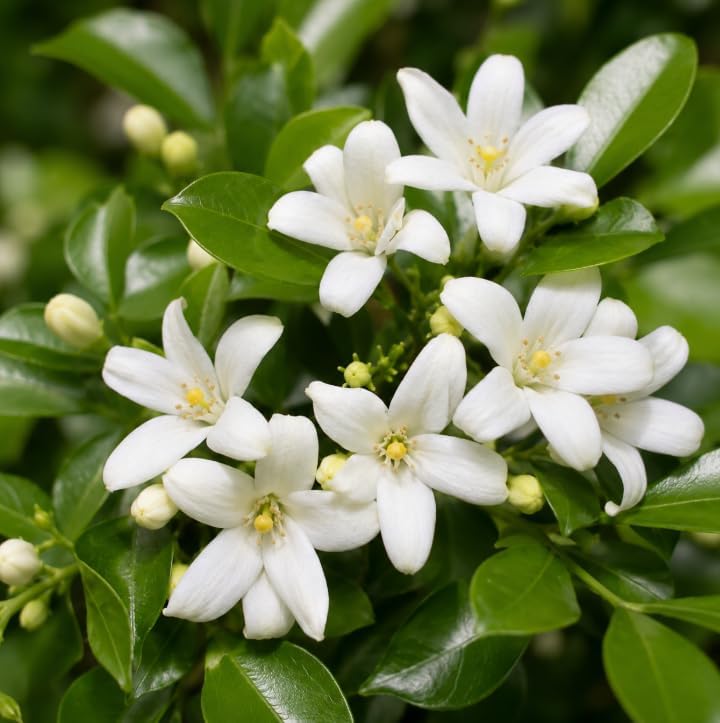 Orange Jasmine Live Plant 1 Feet Tall in 1 Gallon Pot, Fragrant White Blooming Shrub, Sweet Jessamine for Outdoor Garden, No in CA - Image 2