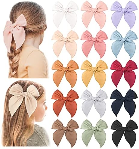 Niceye Big Hair Bows for Girls, Cotton Linen Alligator Clips, 5.5" Bows by Niceye
