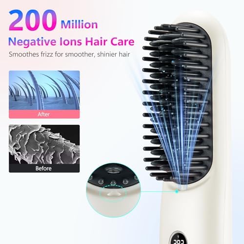 STUDLLY LCD Screen Cordless Hair Straightener & Curler 2 in 1, White - Image 5