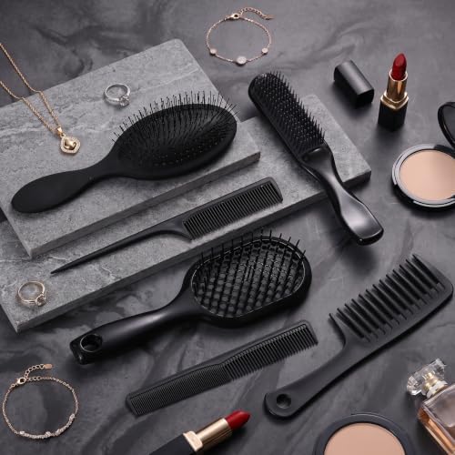 6 Pieces Detangling Styling Comb Set for Women and Men - For Straight, Curly Hair - Image 7