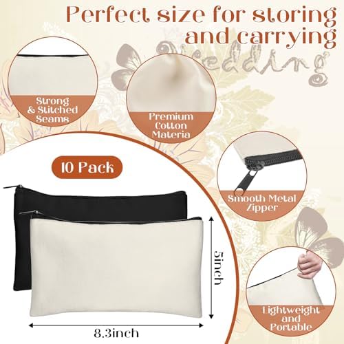 Legigo Blank Canvas Bags Zipper Pouch Makeup Bags Pencil Pouch Bulk - Image 2