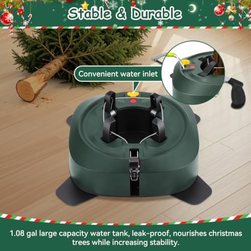 Christmas Tree Stand for 9 Ft Real Trees with Reservoirs Heavy Duty Base - Image 6