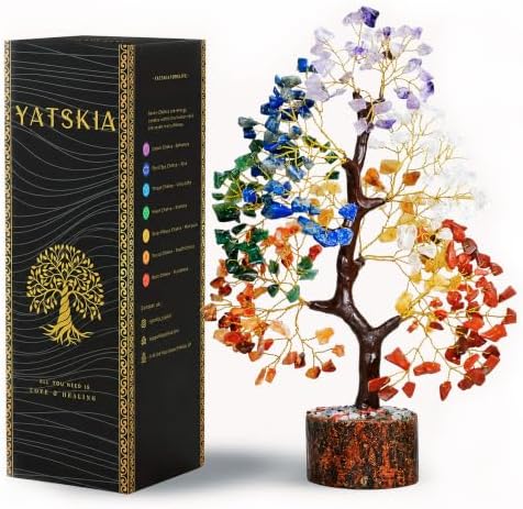 YATSKIA 7 Chakra Tree of Life - Crystals and Healing Stones | Birthday Gifts for Women| Crystal Tree for Positive Energy | Home & Office Decor | Gifts for Mom by YATSKIA