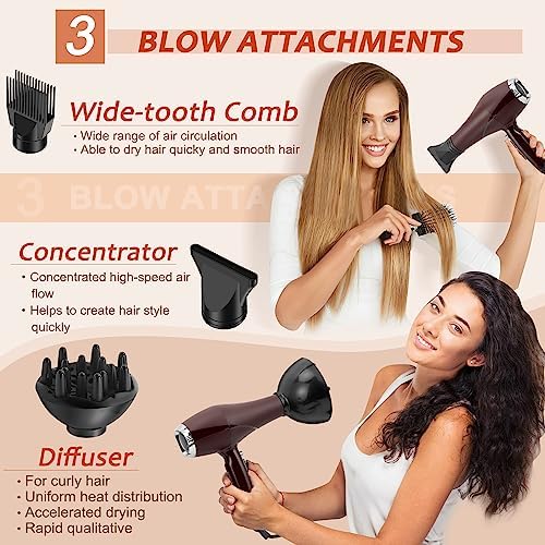 2000 Watt Hair Dryer, ARDIRO Blow Dryer with Diffuser Comb Concentrator for Women Men, Negative Ionic Quiet Hairdryer with Powerful Fast Dryring AC Motor for Curls - Image 3