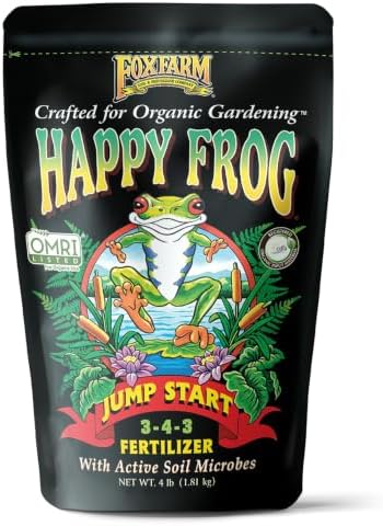 Happy Frog Jump Start Fertilizer - 3-4-3 Blend with Calcium & Mycorrhizal Fungi - Supports Early Growth & Root Development - for Transplanted Seedlings & Re-Potted Plants - 4 lb (2) by FoxFarm