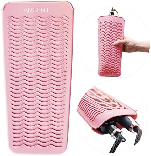 ANGENIL Heat Resistant Silicone Flat Iron Mat Pouch, For Travel Dual Voltage Curling Iron Wand, Hair Straightener, Automatic Wireless Curlers, Crimper Hair Iron, Styling Tools, Curling Brush For Women - Image 6