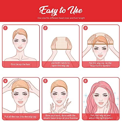 Fandamei 6 Pcs Stocking Wig Caps, Light Brown Stocking Caps For Wigs, Stretchy Nylon Wig Caps for Women, Girls, Kids - Image 6
