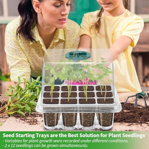 Seed Starter Trays with Grow Light Kit, 2 Pack Plant Greenhouse Propagator - Image 3