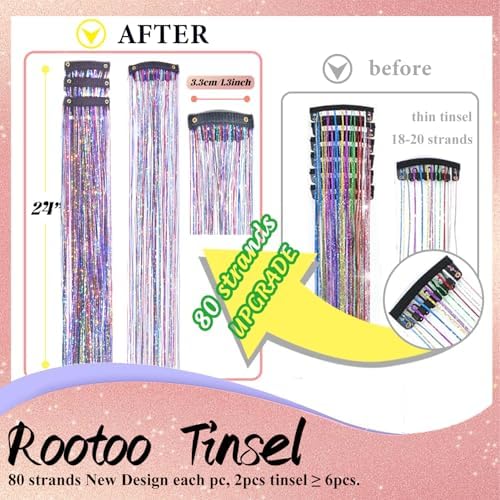 Hair Tinsel Clip in Dreamy Colorful Fairy Hair Tinsel Kit - Image 2