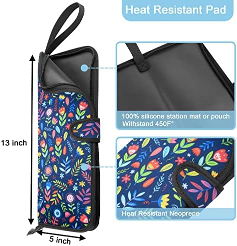 2-in-1 Heat Resistant Flat Iron Holder and Travel Case - Neoprene Curling Iron Pouch With Silicone Mat for Hair Styling Tools (13 x 5 Inches) - Image 2