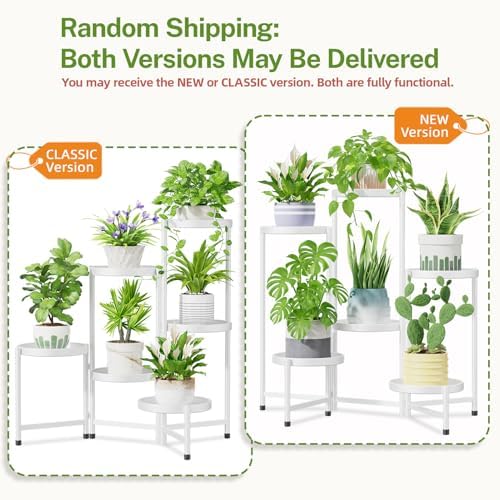 6 Tier Large Plant Stand Indoor Outdoor, 10 In Wide Tray, White - Image 2