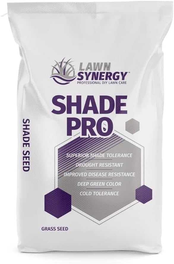 Shade Pro Grass Seed (10LBS) — Fine Fescue & Ryegrass Blend for Shaded Lawns — Thrives in Low-Light Areas — Dark Green, Dense Turf by LawnSynergy