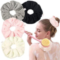 Ivyu Microfiber Hair Drying Scrunchies Towel Fiber Large Big Scrunchie for Curl Hair for Shower Wet Anti Frizz Hair Products Absorbent Fast Terry Cloth Sleep Scrunchy by Ivyu