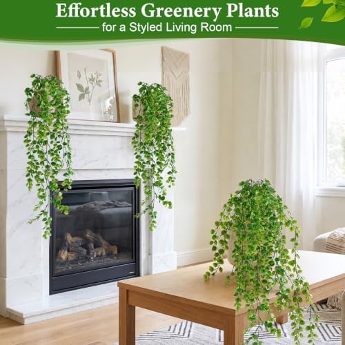8Pcs Fake Hanging Plants, 32" Artificial Plants Eucalyptus Greenery Vines - Image 6