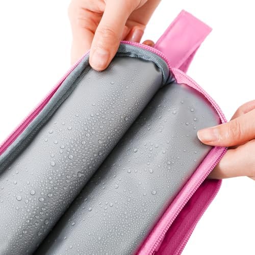 Cheetah Kids Toiletry Bag for Girls, Travel Toiletry Bag for Little Young Girls Cosmetic Bag Makeup Bag Waterproof Hanging Wash Bag Toddler Toiletries, Pink Leopard - Image 5