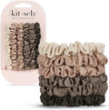 Kitsch Ultra-Petite Satin Scrunchies for Women - Eucalyptus, 6pcs by Kitsch