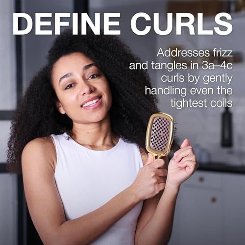 Janeke Superbrush Detangling Brush for Soft Smoothing Hair Brushing with Anti-Static Bristles - Vented Wet Hair Brush for Blow Drying Use - Perfect for Curly, Thick, Wavy, Fine Hair Types (Gold) - Image 5