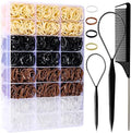 YGDZ Hair Ties, 1500pcs Mini Elastic Hair Bands with Organizer Box, Clear Hair Ties, Hair Accessories Set for Girls, Women, Neutral Colors by YGDZ