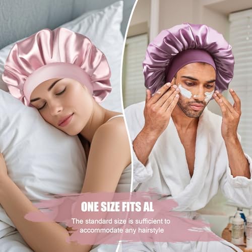 Satin Silk Bonnet for Hair, Double Layer Sleep Cap for Men & Women - Image 6