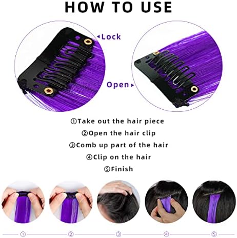 BEAHOT 12 PCS Clip in Colored Hair Extensions, 22 Inch Red Hairpieces - Image 6