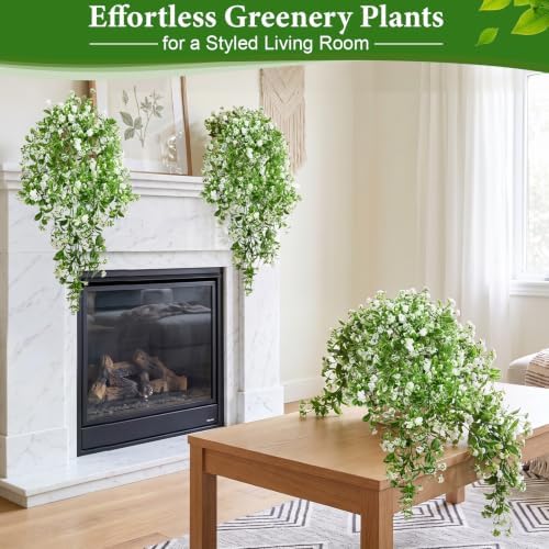 4Pcs Fake Hanging Plants 28" Artificial Plants Greenery Eucalyptus Ivy Vine - Image 6