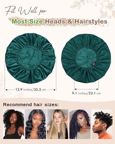 BONNET QUEEN Silk Bonnet for Sleeping Women Satin Bonnet Hair Wrap with Elastic Wide Band Sleep Cap for Curly Hair Night Cap - Image 4